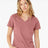 BELLA + CANVAS Women’s Relaxed Jersey V - Neck Tee - BELLA + CANVAS 6405 Mauve S Short Sleeve T-Shirts