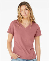 BELLA + CANVAS Women’s Relaxed Jersey V - Neck Tee - BELLA + CANVAS 6405 Mauve S Short Sleeve T-Shirts