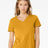 BELLA + CANVAS Women’s Relaxed Jersey V - Neck Tee - BELLA + CANVAS 6405 Mustard S Short Sleeve T-Shirts