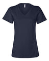 BELLA + CANVAS Women’s Relaxed Jersey V - Neck Tee - BELLA + CANVAS 6405 Navy S Short Sleeve T-Shirts