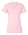 BELLA + CANVAS Women’s Relaxed Jersey V - Neck Tee - BELLA + CANVAS 6405 Pink S Short Sleeve T-Shirts