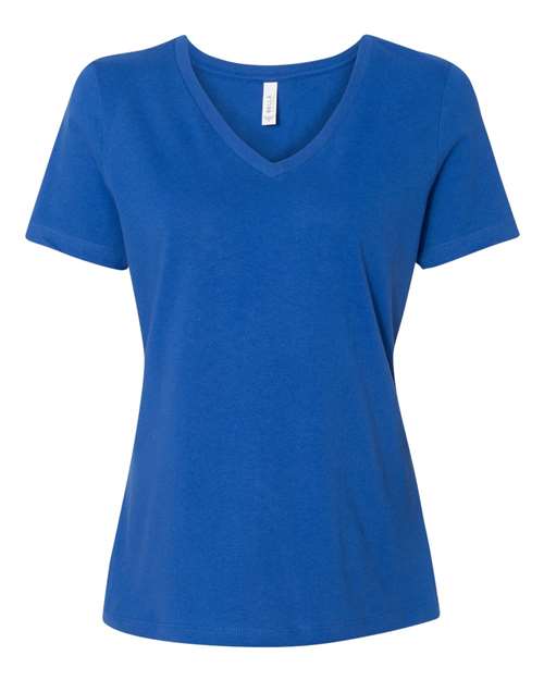 BELLA + CANVAS Women’s Relaxed Jersey V - Neck Tee - BELLA + CANVAS 6405 True Royal S Short Sleeve T-Shirts