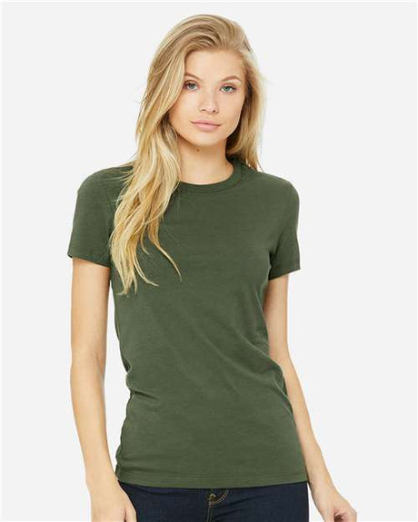 BELLA + CANVAS Women's Slim Fit Tee - BELLA + CANVAS 6004 Military Green S Short Sleeve T-Shirts