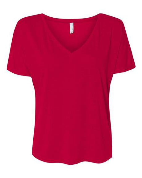 BELLA + CANVAS Women’s Slouchy V - Neck Tee - BELLA + CANVAS 8815 Red S Women's V - Neck T-Shirts