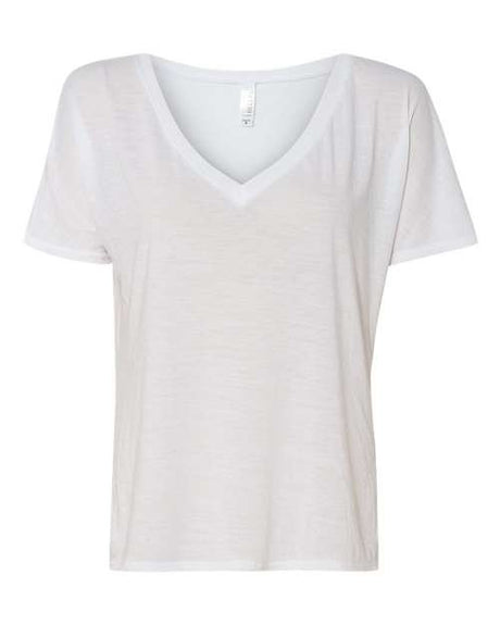BELLA + CANVAS Women’s Slouchy V - Neck Tee - BELLA + CANVAS 8815 White S Women's V - Neck T-Shirts