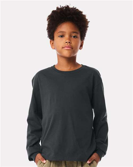 BELLA + CANVAS Youth 6oz. Heavyweight Long Sleeve Tee - BELLA + CANVAS 3511Y Dark Grey S Long Sleeve T-Shirts