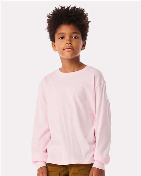 BELLA + CANVAS Youth 6oz. Heavyweight Long Sleeve Tee - BELLA + CANVAS 3511Y Soft Pink S Long Sleeve T-Shirts