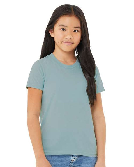 BELLA + CANVAS Youth CVC Jersey Tee - BELLA + CANVAS 3001YCVC Heather Blue Lagoon S Short Sleeve T-Shirts