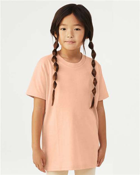 BELLA + CANVAS Youth CVC Jersey Tee - BELLA + CANVAS 3001YCVC Heather Peach S Short Sleeve T-Shirts