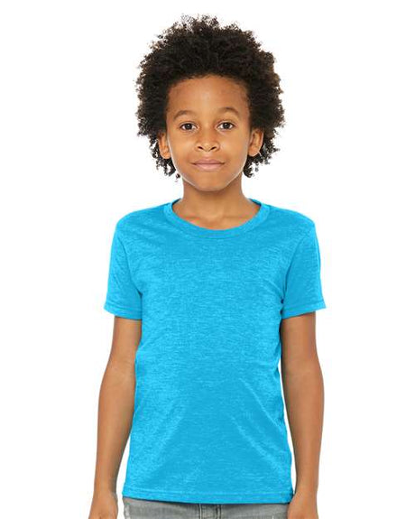 BELLA + CANVAS Youth CVC Jersey Tee - BELLA + CANVAS 3001YCVC Neon Blue S Short Sleeve T-Shirts
