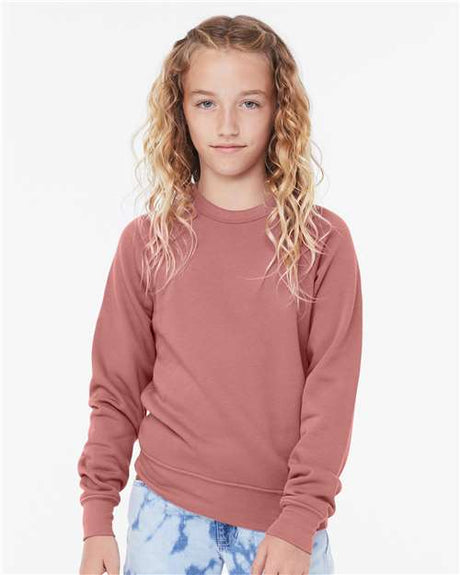 BELLA + CANVAS Youth Sponge Fleece Crewneck Sweatshirt - BELLA + CANVAS 3901Y Mauve S Crewneck Sweatshirts