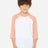BELLA + CANVAS Youth Three - Quarter Sleeve Baseball Tee - BELLA + CANVAS 3200Y White/ Heather Peach S Short Sleeve T-Shirts