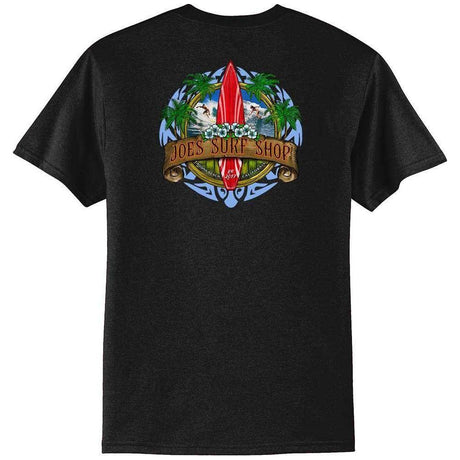 Joe's Surf Shop Longboard Design 50/50 Cotton Poly T-Shirts in Regular, Big and Tall Joe's USA