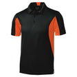 Men's Side Blocked Micropique Sport-Wick Polo- Black/ Deep Orange Polos/Knits DRI-EQUIP Black/ Deep Orange Small