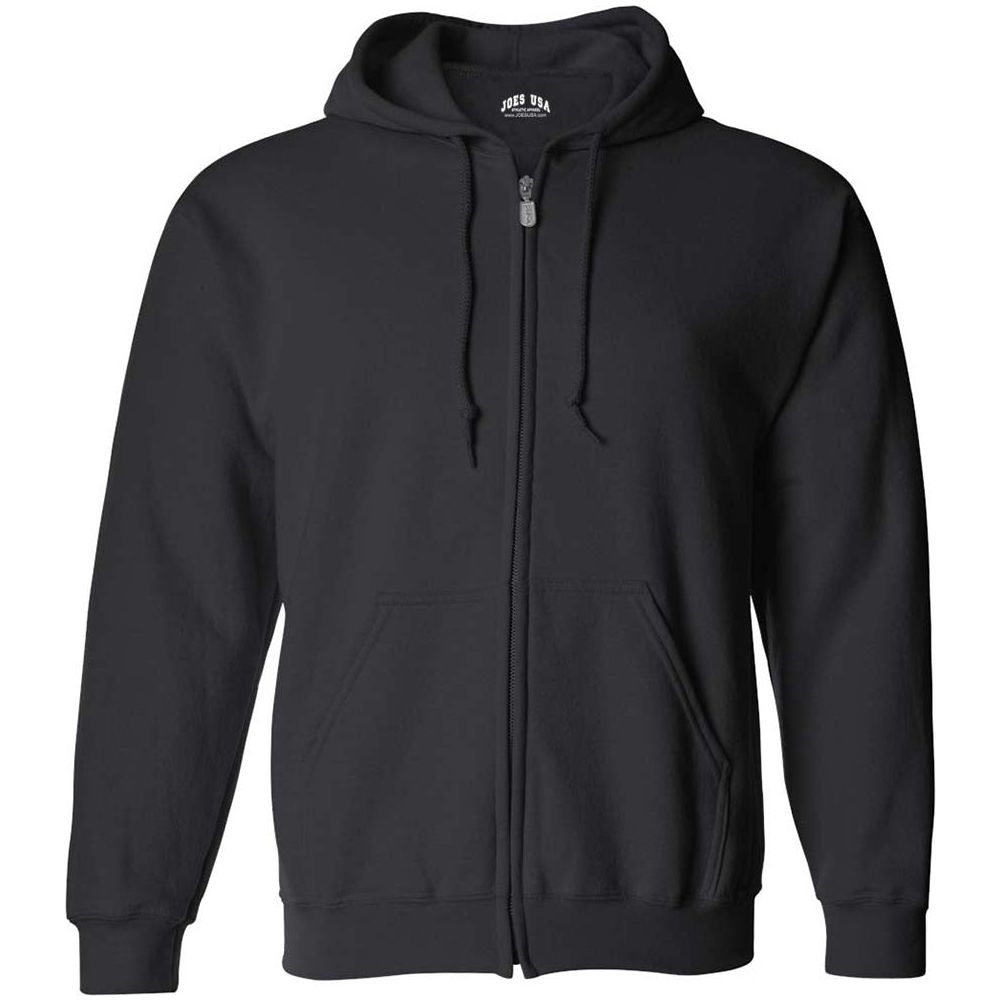 Wholesale Mens Heavy Blend Full-Zip Hooded Sweatshirt Sweatshirts/Fleece Joe's USA Black