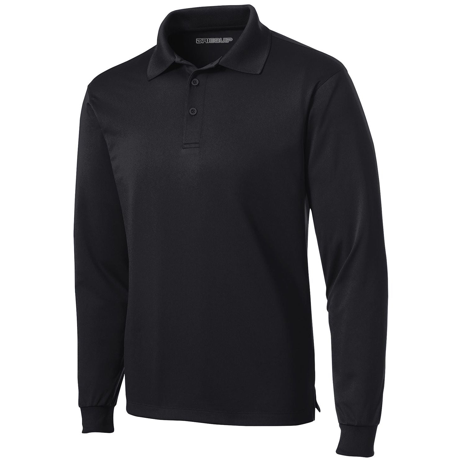 Men's Long Sleeve Micropique Sport-Wick Polo Polos/Knits DRI-EQUIP Black X-Small