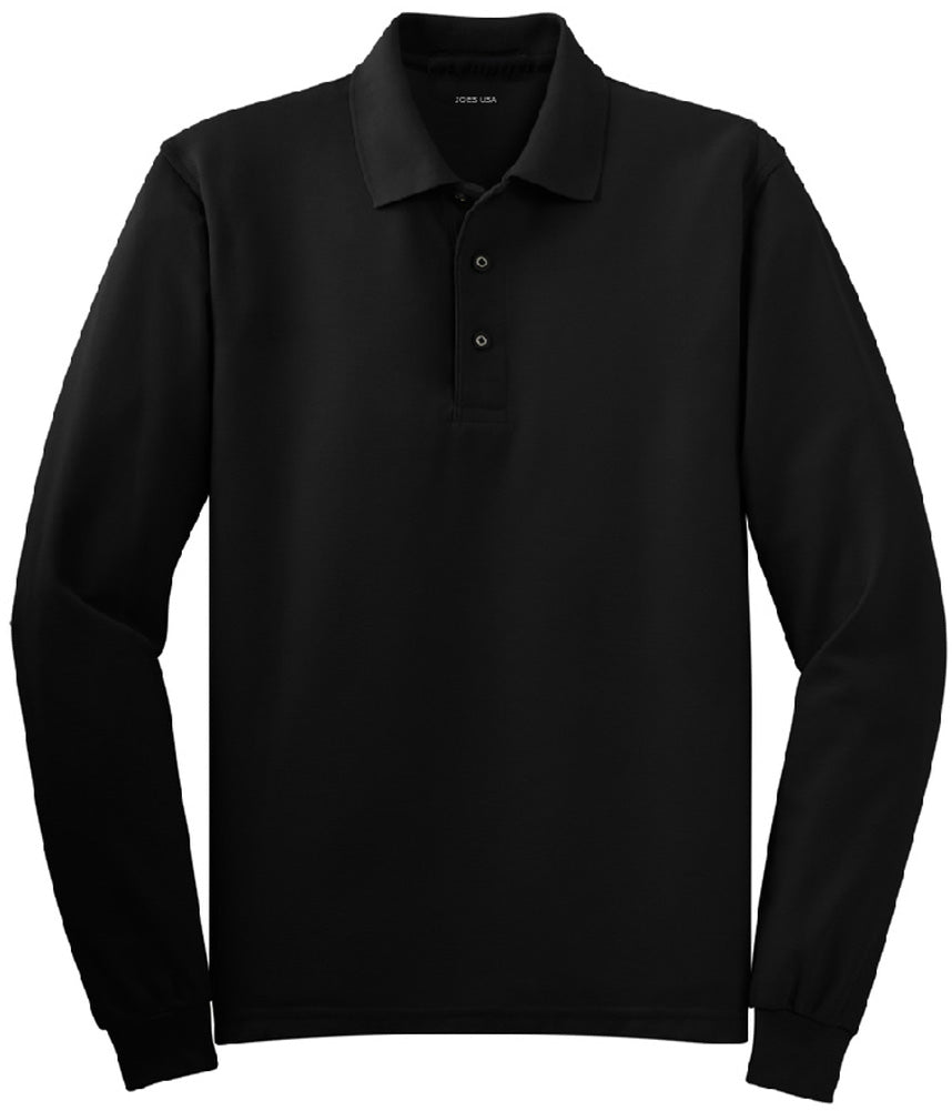 Mens Long Sleeve Silk Touch Polo