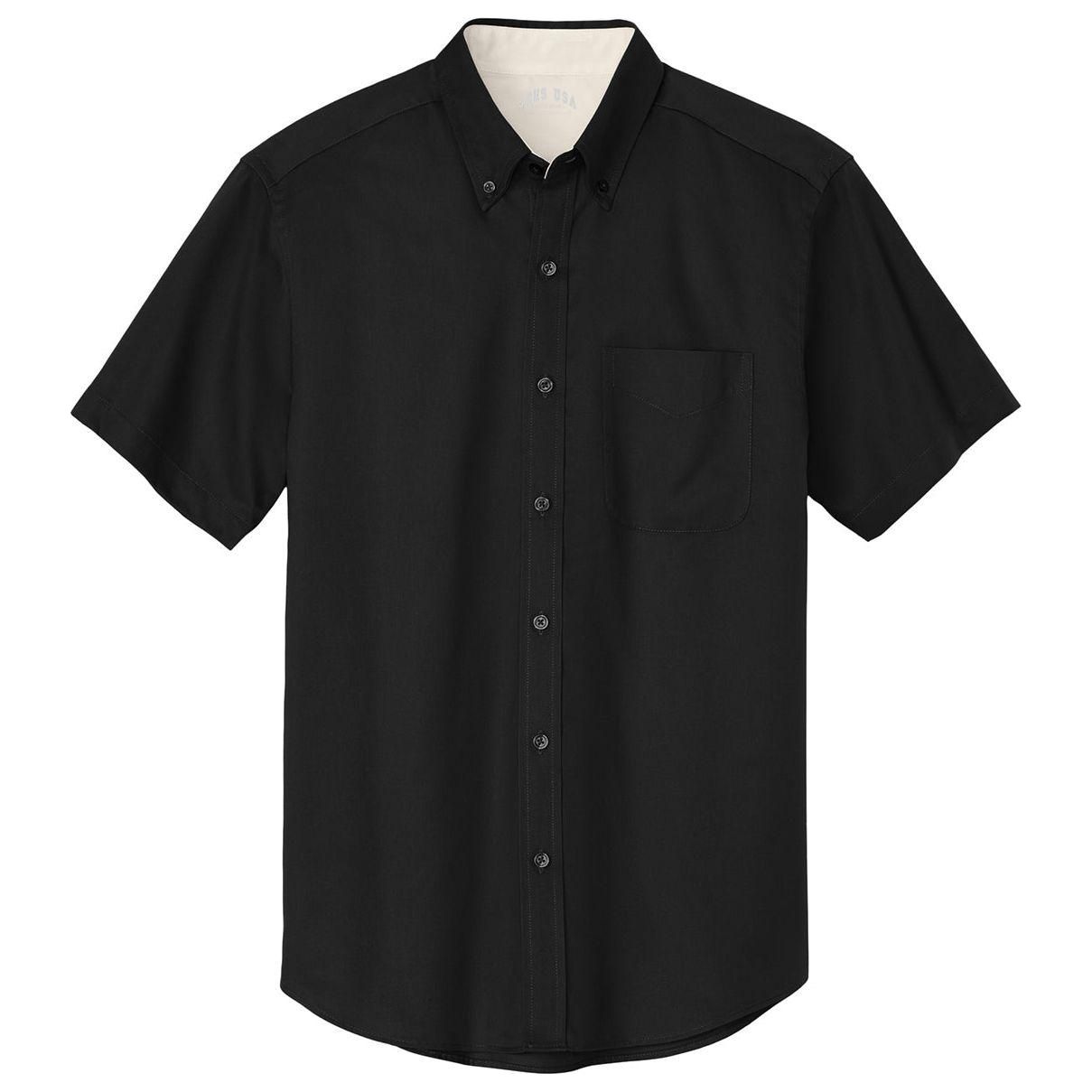 Joe's Men's Short Sleeve Button-Up Shirt - Black / Light Stone Woven Shirts Joe's USA Black / Light Stone Small