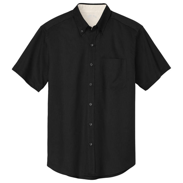 Joe's Men's Short Sleeve Button-Up Shirt - Black / Light Stone Woven Shirts Joe's USA Black / Light Stone Small