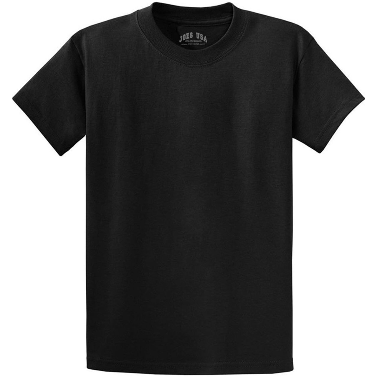 Men's Durable 100% Heavyweight Cotton T-Shirts in Regular, Big, and Tall Sizes Joe's USA Men's Apparel - Black