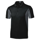 Men's Tall Side Blocked Micropique Sport-Wick Polo Polos/Knits DRI-EQUIP Black / Iron Grey Large Tall