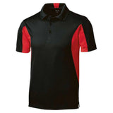 Men's Side Blocked Micropique Sport-Wick Polo- Black/ True Red Polos/Knits DRI-EQUIP Black/ True Red Small