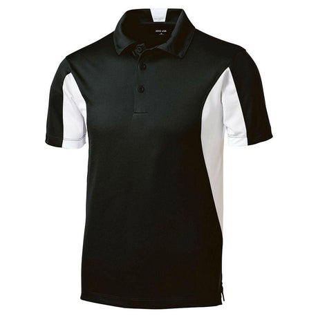Men's Tall Side Blocked Micropique Sport-Wick Polo Polos/Knits DRI-EQUIP Black / White Large Tall