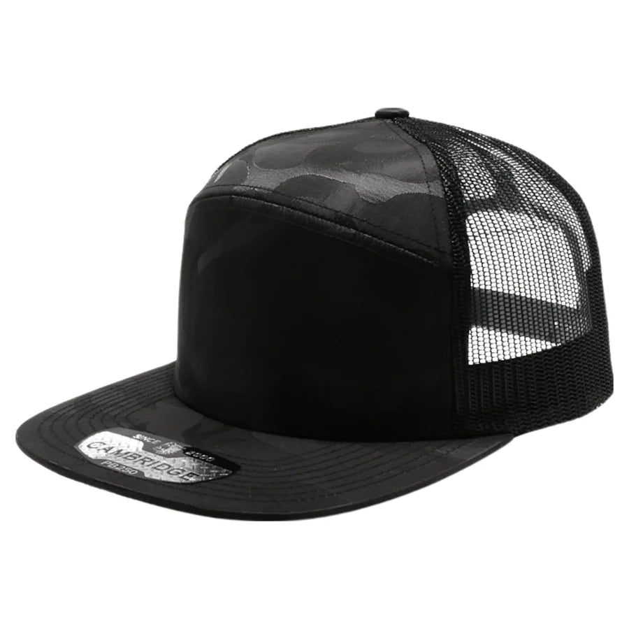 Pit Bull - PB250 - Shiny Camo Camper Trucker Hat | Wholesale Camo Snapback Cap