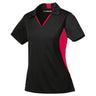 Ladies Side Blocked Micropique Sport-Wick Polo - Black/Deep Red Polos/Knits DRI-EQUIP Black/Deep Red X-Small