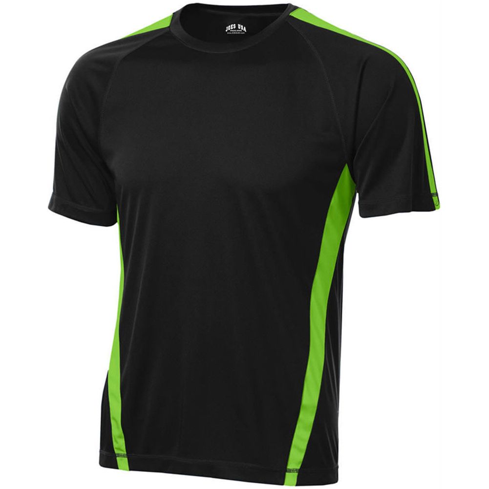 Dri-Equip Colorblock Moisture Wicking Shirt DRI-EQUIP X-Small Black/ Lime