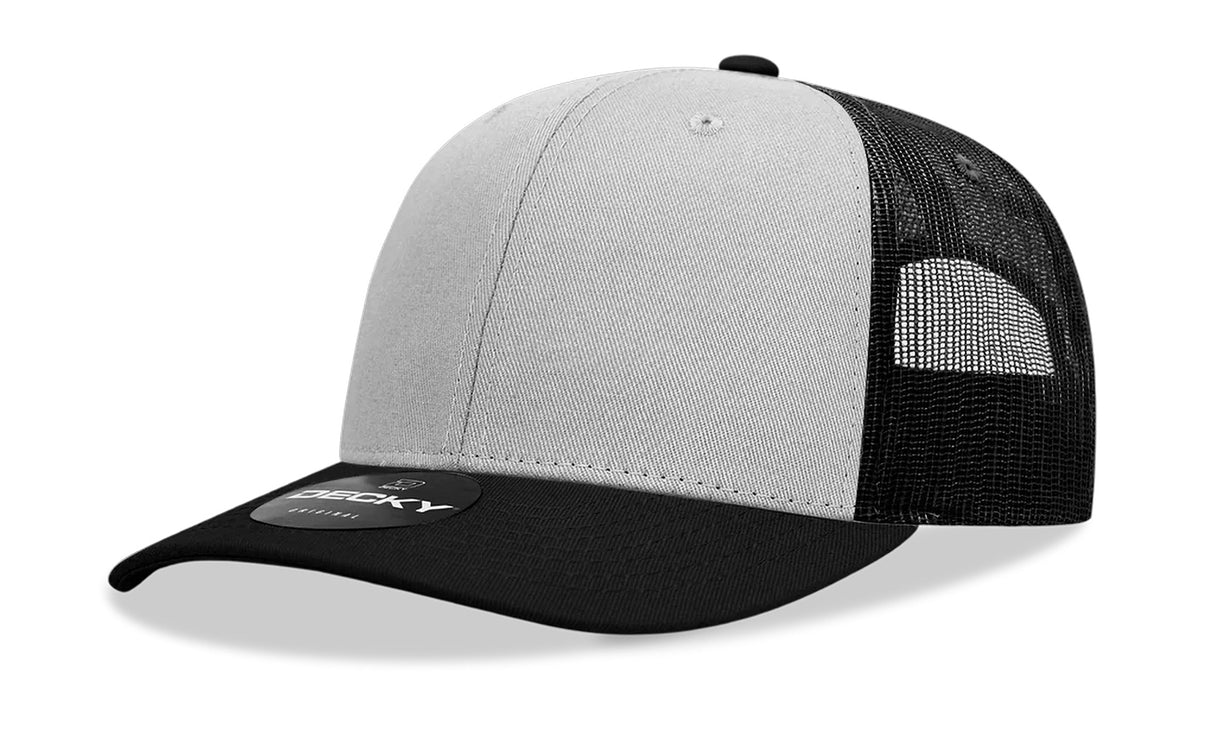 Decky 6 Panel Mid Profile Structured Cotton Blend Trucker | Decky 6021