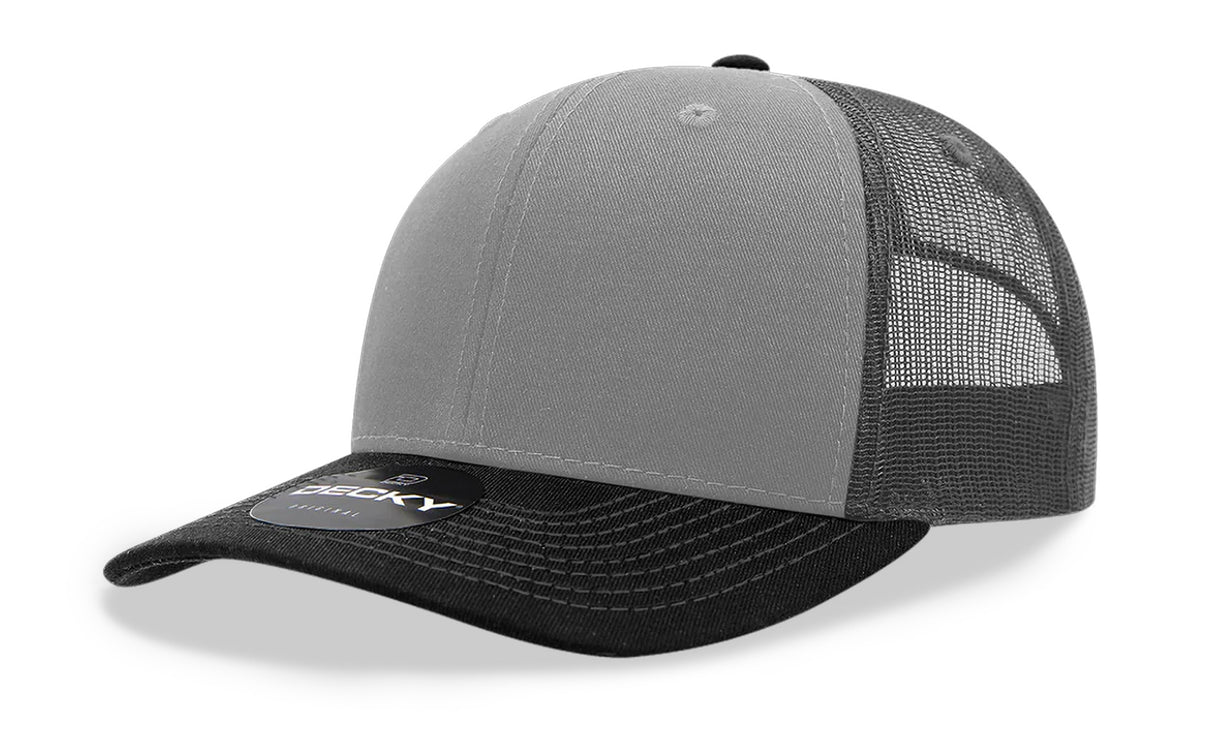 Decky 6 Panel Mid Profile Structured Cotton Blend Trucker | Decky 6021