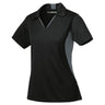 Ladies Side Blocked Micropique Sport-Wick Polo - Black/Iron Grey Polos/Knits DRI-EQUIP Black/Iron Grey X-Small