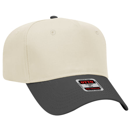 Otto Cap 31-069 - 5 Panel, Mid Profile Baseball Cap Caps OTTO CAP Black / Natural