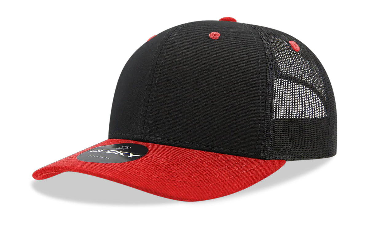 Decky 6 Panel Mid Profile Structured Cotton Blend Trucker | Decky 6021