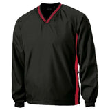 Joe's USA Men's Athletic V-Neck Raglan Wind Shirts in Regular & Big Sizes - XS-6XL Joe's USA Black / Red XS
