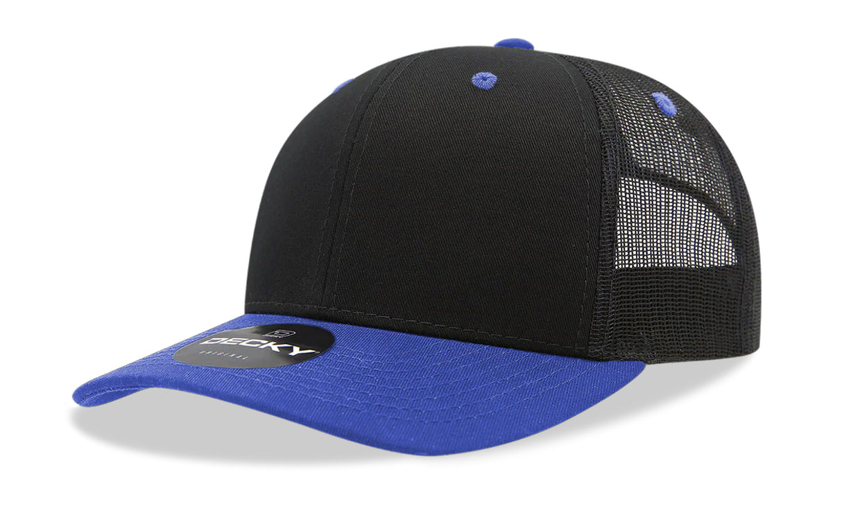 Decky 6 Panel Mid Profile Structured Cotton Blend Trucker | Decky 6021
