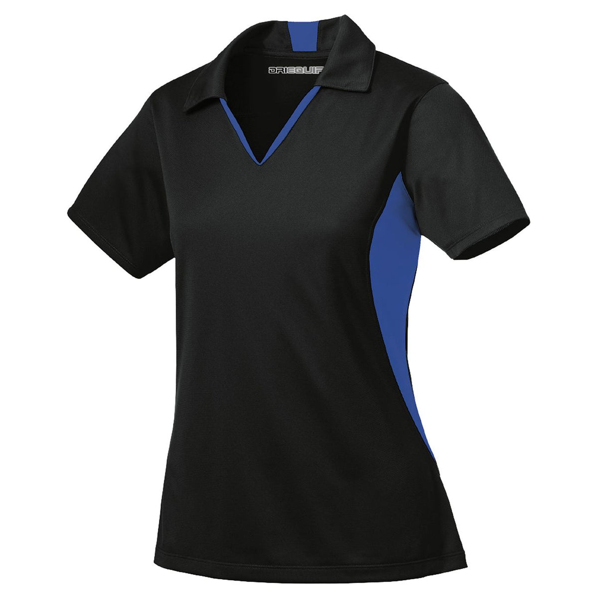 Ladies Side Blocked Micropique Sport-Wick Polo Polos/Knits DRI-EQUIP Black/True Royal XS