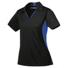 Ladies Side Blocked Micropique Sport-Wick Polo - Black/True Royal Polos/Knits DRI-EQUIP Black/True Royal X-Small