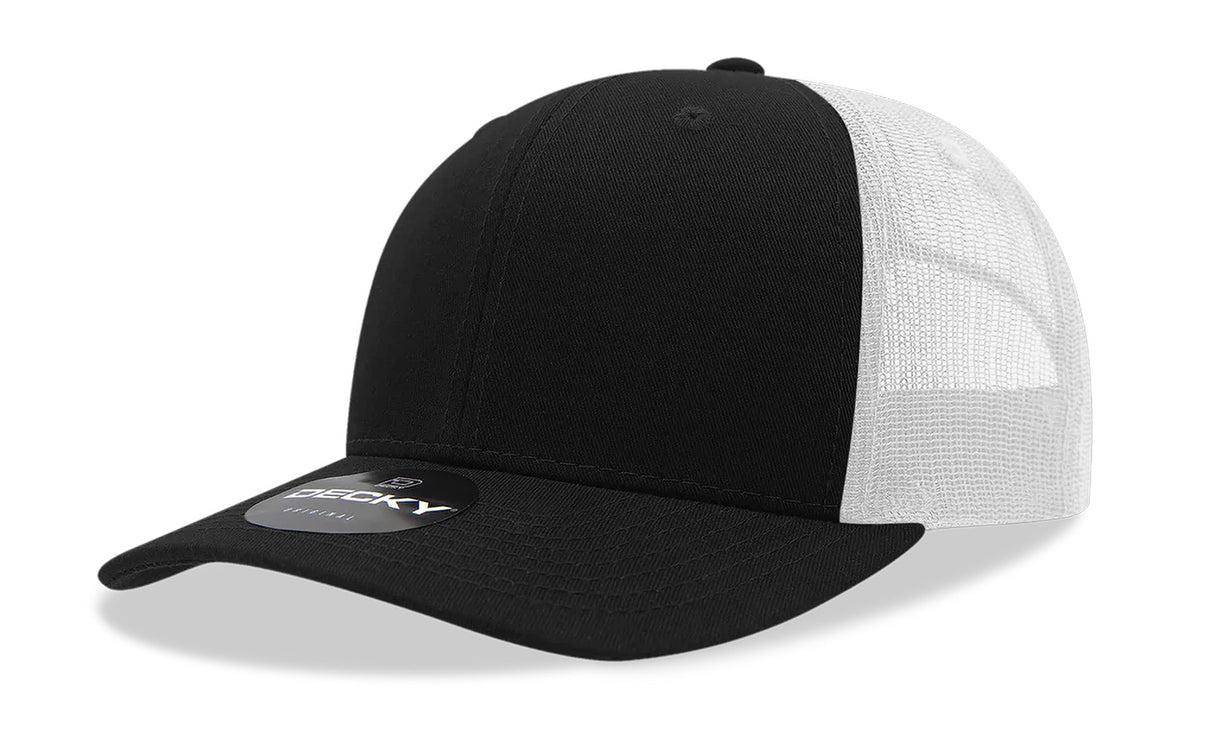 Decky 6 Panel Mid Profile Structured Cotton Blend Trucker | Decky 6021