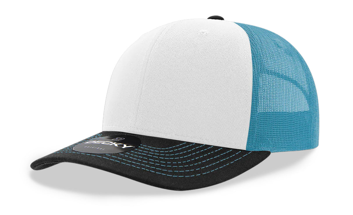 Decky 6 Panel Mid Profile Structured Cotton Blend Trucker | Decky 6021