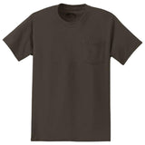 Joe's USA Mens Pocket Tee's 6.1-ounce, 100% Cotton T-Shirts - Brown T-Shirts Joe's USA Brown Small