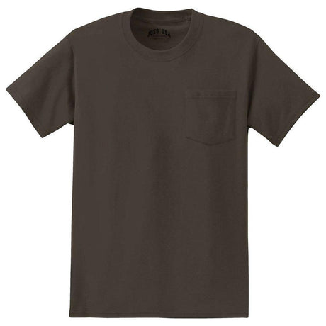 Joe's USA Mens Pocket Tee's 6.1-ounce, 100% Cotton T-Shirts - Brown T-Shirts Joe's USA Brown Small