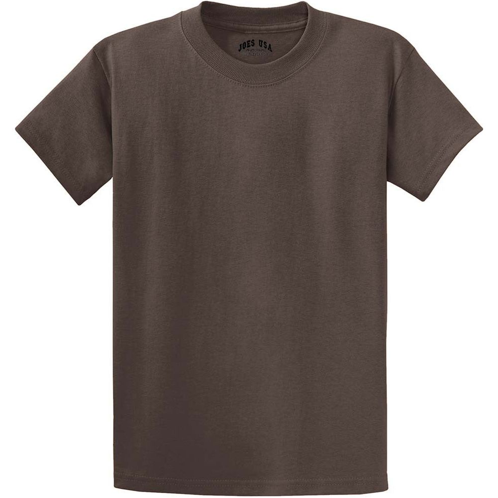 Men's Durable 100% Heavyweight Cotton T-Shirts in Regular, Big, and Tall Sizes Joe's USA Men's Apparel - Brown