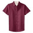 Womens Short Sleeve Wrinkle Resistant Easy Care Shirts-Burgundy/LightStone Joe's USA Burgundy / Light Stone X-Small