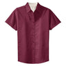 Womens Short Sleeve Wrinkle Resistant Easy Care Shirts-Burgundy/LightStone Joe's USA Burgundy / Light Stone X-Small