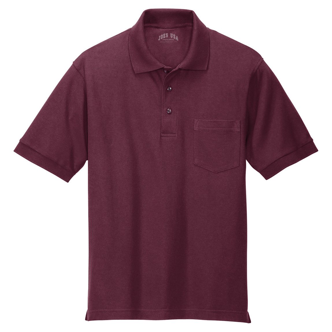 Men's Silk Touch™ Polo with Pocket Polos/Knits Joe's USA Burgundy X-Small