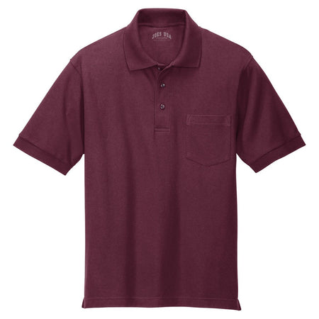 Men's Silk Touch™ Polo with Pocket Polos/Knits Joe's USA Burgundy X-Small