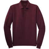 Joe's USA Mens Long Sleeve Silk Touch Polo Joe's USA X-Small Burgundy
