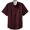 Joe's USA Tall Short Sleeve Easy Care Shirt Joe's USA Large Tall Burgundy / Light Stone